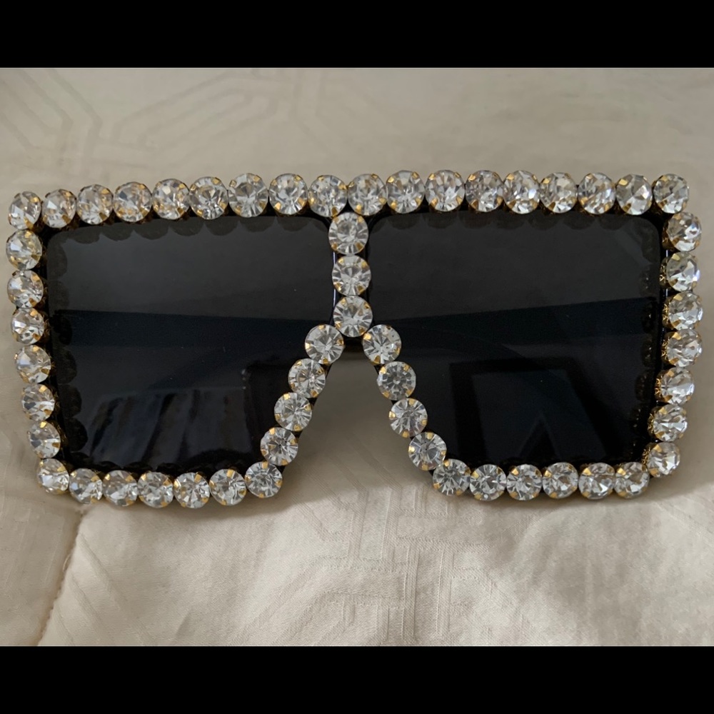 Rhinestone oversized sunglasses